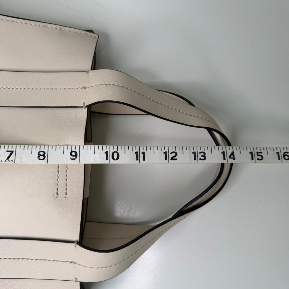 ZAC Zac Posen Eartha Iconic Shopper Cream Leather Hinge Lock Structured Chic OS - Picture 12 of 16